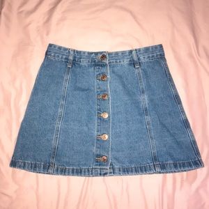 Button Up Denim Skirt